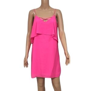 PEPPERMINT‎ SLEEVELESS PINK DRESS WITH RUFFLE SIZE M NWT